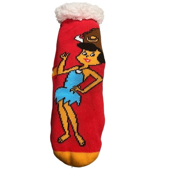 The Flintstones Sherpa Lined Socks Features Wilma & Betty One Size Fits Most NWT - Picture 2 of 5